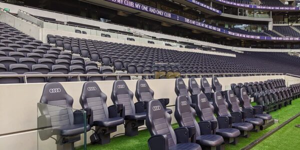 Home team dugout at Tottenham Hotspur Stadium