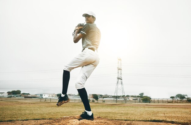 Baseball player preparing to throw the ball onto the field