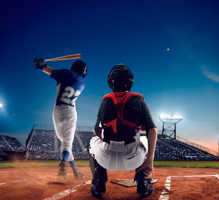 Professional baseball players on the field