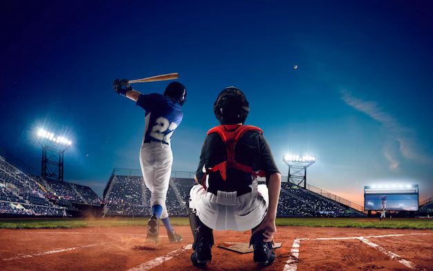 Professional baseball players on the field