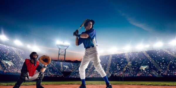 Professional baseball players on the field