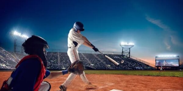 Two men playing baseball on the field