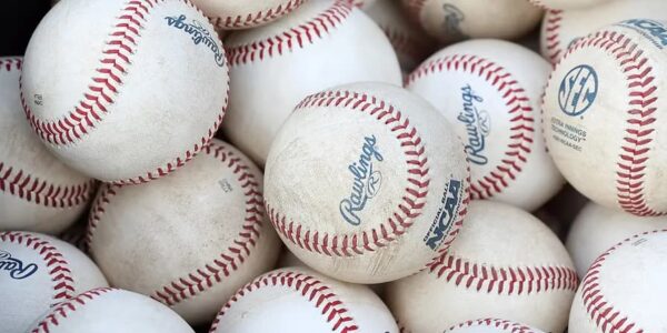 White colored baseballs